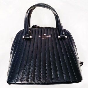 kate spade new york black rima leather mini dome satchel
